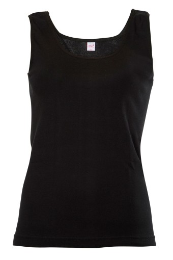 ANIT - Anıt Kadın Kalın Askılı Havuz Yaka Ribana Atlet - Siyah - 6 (XL)