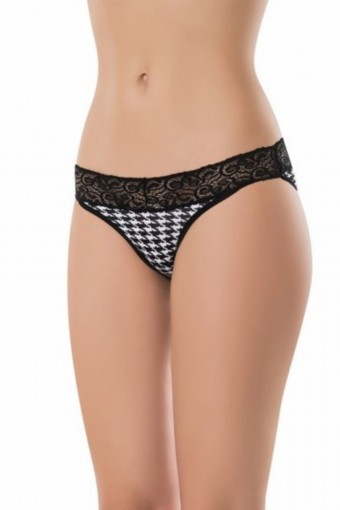 ANIT - Anıt Kadın Kaz Ayağı Desenli Dantelli Pamuk Slip Külot