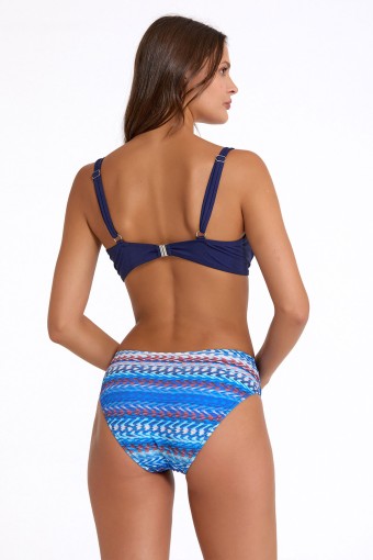 ARGENTO - Argento Kadın Bikini Takımı Balenli Yüksek Bel - Ebruli/Mavi (1)