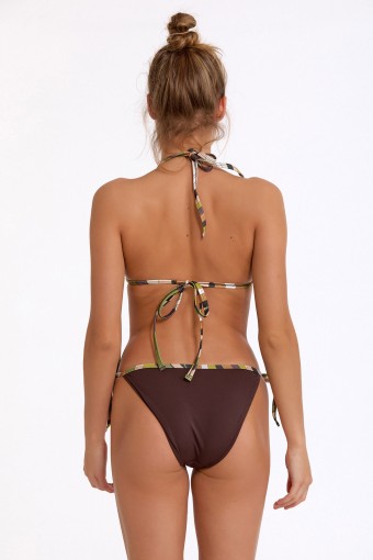 ARGENTO - Argento Kadın Bikini Takımı İpli Üçgen - Kahverengi (1)