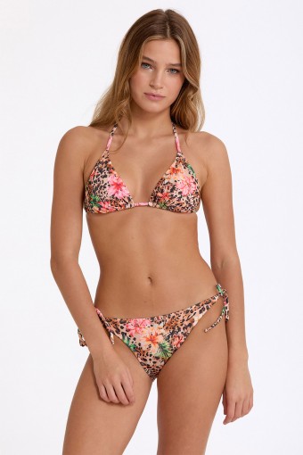 ARGENTO - Argento Kadın Bikini Takımı İpli Üçgen - Leopar/Pembe