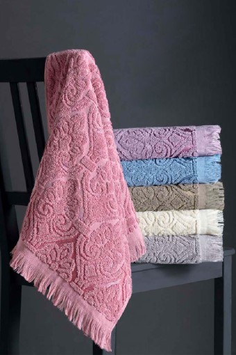 ARLİVA - Arliva Banyo Havlusu Bukle Jakarlı Saçaklı 90x140 Hürrem