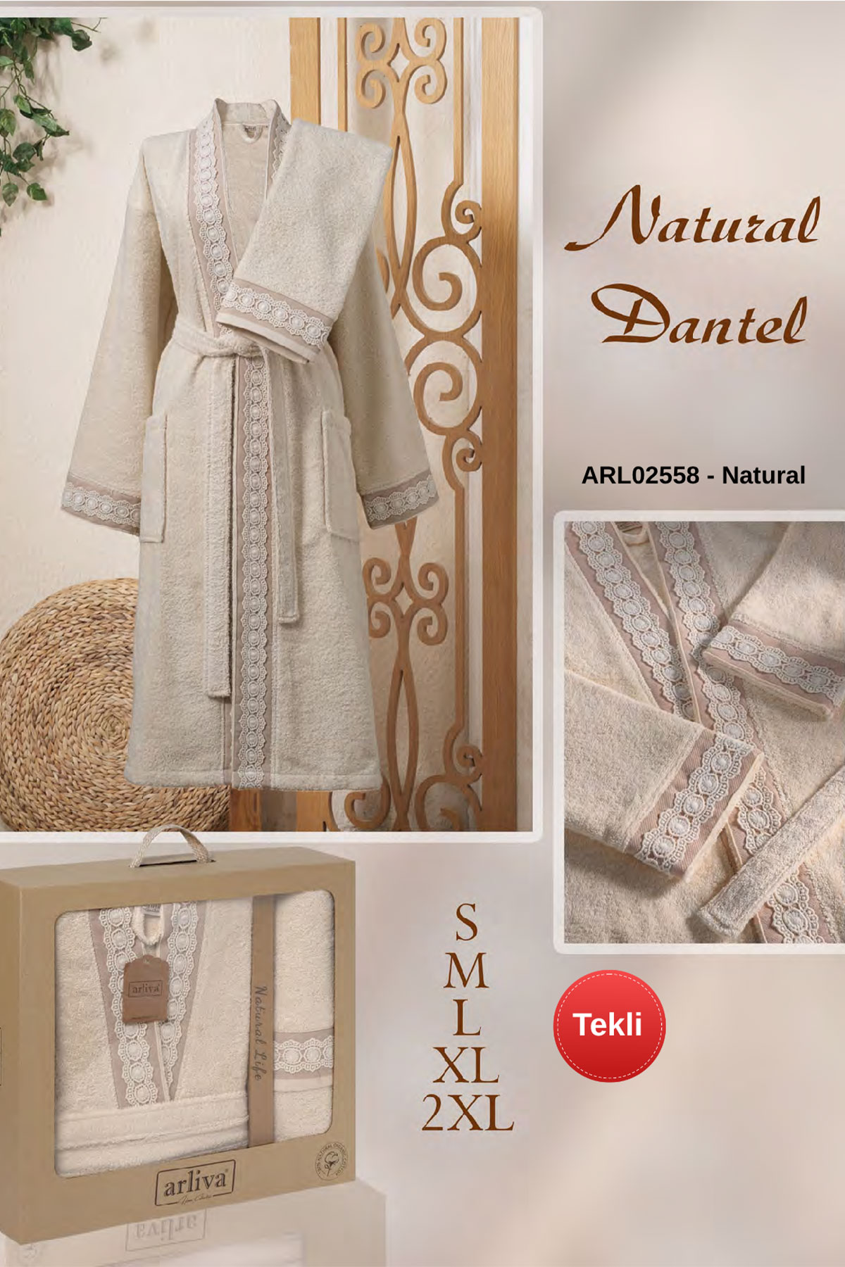 Arliva Bornoz Set Kimono Dantelli - Thumbnail