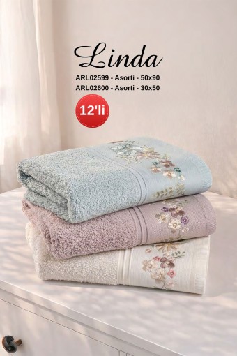 ARLİVA - Arliva El-Yüz Havlusu Bukle Bordürlü 50x90 Linda