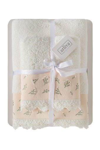 ARLİVA - Arliva El-Yüz Havlusu Bukle Nakışlı Dantelli 50x85 Meyra (1)