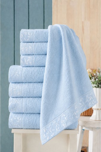 ARLİVA - Arliva Havlu Set 50x85 70x140 2'li Bukle Jakarlı Yaprak