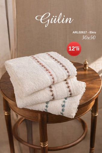 ARLİVA - Arliva Mutfak Havlusu Bukle Nakışlı Dantelli 30x50 Gülin