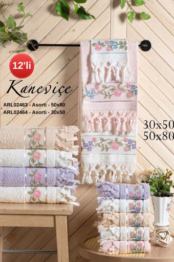 ARLİVA - Arliva Mutfak Havlusu Bukle Nakışlı Saçaklı 30x50 Kaneviçe