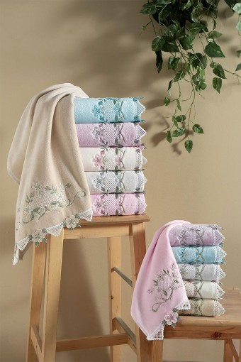 ARLİVA - Arliva Mutfak Havlusu Kadife Nakışlı 30x50 Azra