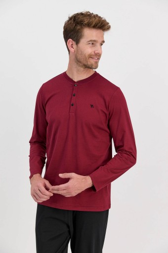 ARNETTA - Arnetta Erkek Pijama Takımı Uzun Kol Düğme Yakalı Pamuklu (1)