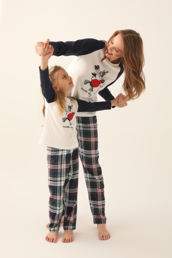 ARNETTA - Arnetta Kız Çocuk Uzun Kollu Pijama Takımı Süprem - Krem