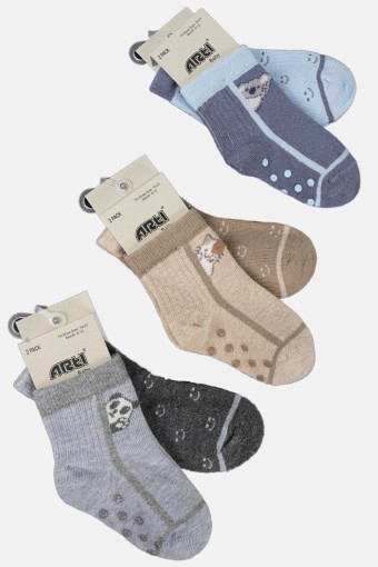 ARTI - Artı Erkek Bebek Dümen 2'li Abs'li Soket Çorap (1)