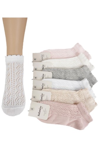 ARTI - Artı Kız Çocuk Patik Çorap Fileli Pamuklu - Asorti - 3-4 Yaş