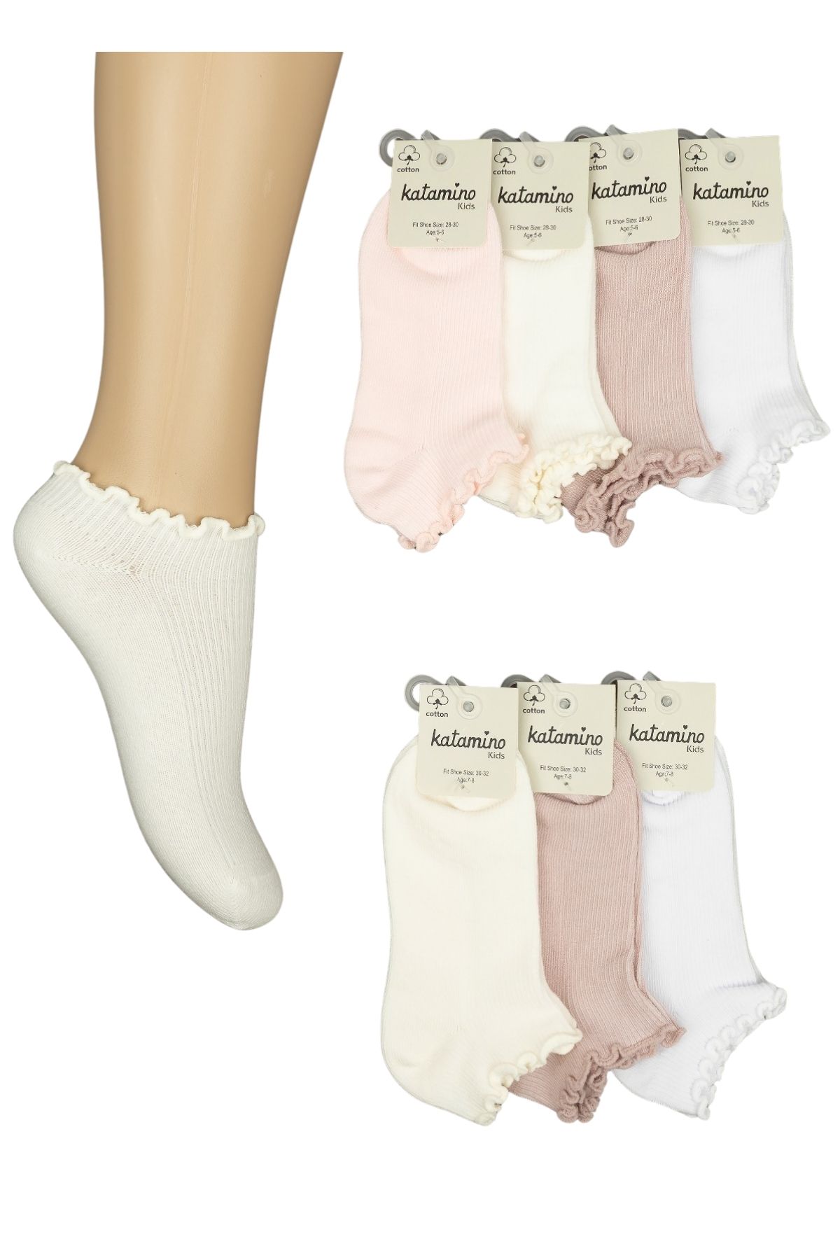 Artı Kız Çocuk Patik Çorap Selenica - Asorti - 11-12 Yaş - Thumbnail