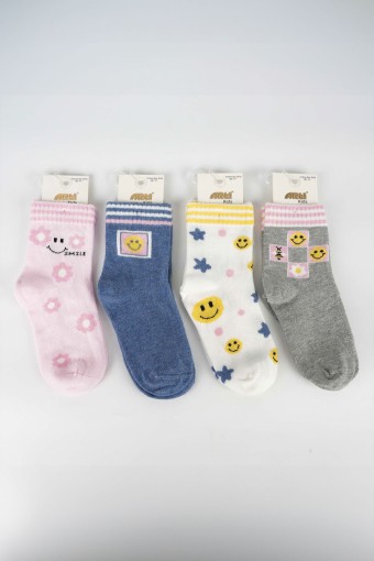 ARTI - Artı Kız Çocuk Smiley Soket Çorap (1)