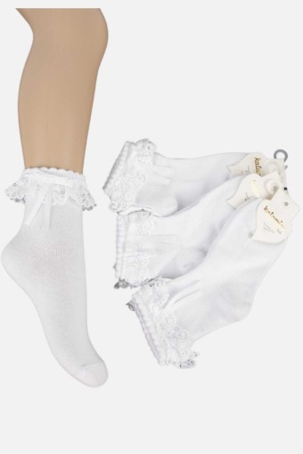 ARTI - Artı Kız Çocuk Soket Çorap Aksesuarlı Pamuklu Verona