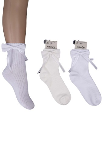 ARTI - Artı Kız Çocuk Soket Çorap Aksesuarlı Pamuklu Zafir