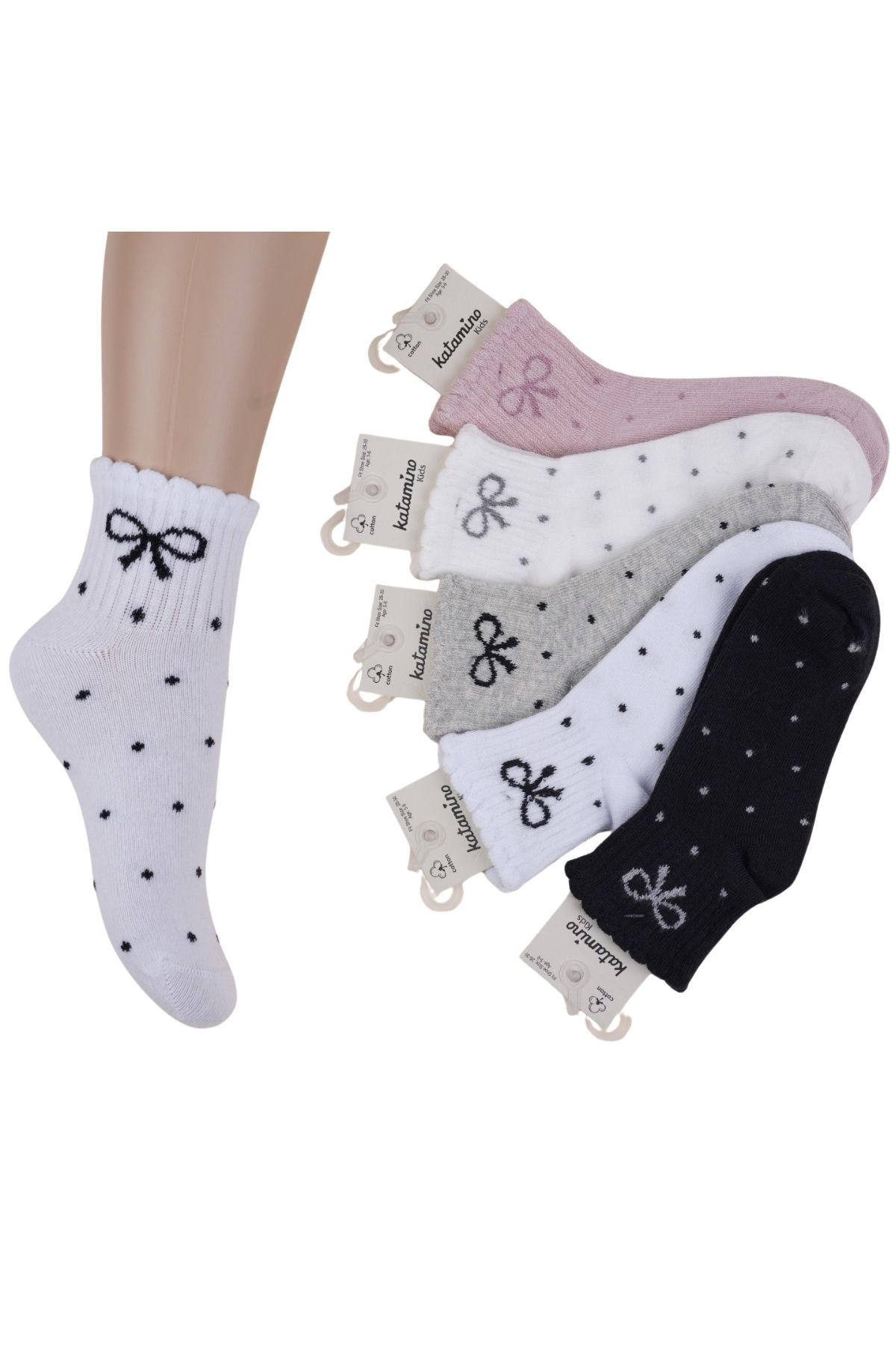 Artı Kız Çocuk Soket Çorap Aleyna - Asorti - 13-14 Yaş - Thumbnail