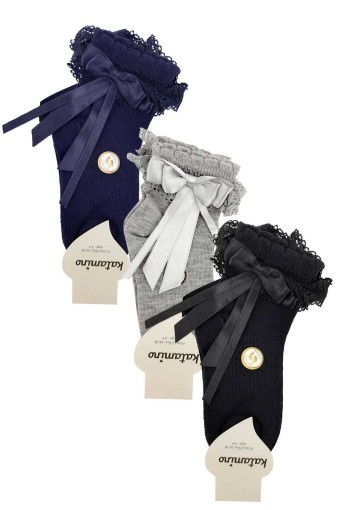 ARTI - Artı Kız Çocuk Soket Çorap Kösem Aks.