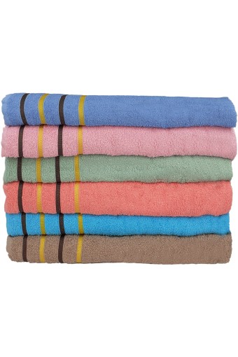 Durul Havlu - Arzu El-Yüz Havlusu Ekonomik Mine Desen 4 Çizgili Renkli 50x85 (1)