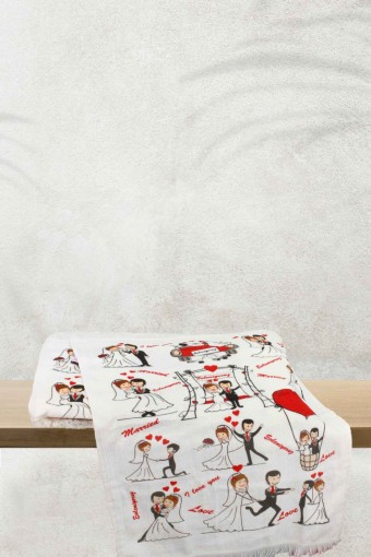 Durul Havlu - Arzu Gelin Damat Baskılı Düğünümüze Hoşgeldiniz Havlu 40x60