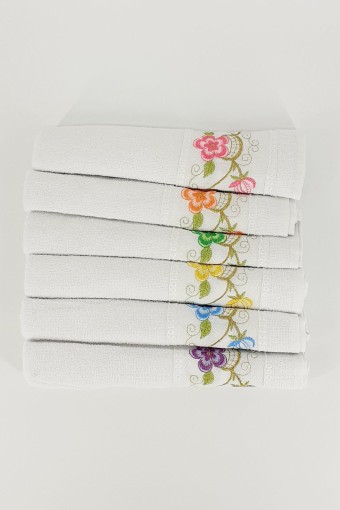 Durul Havlu - Arzu Havlu El-Yüz Havlusu Eko Yıldız Nakışlı 40x80