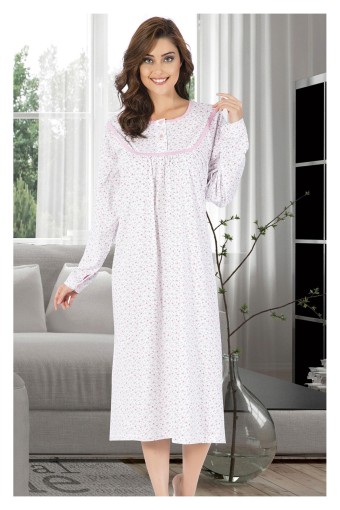 AYDOĞAN - Aydoğan Kadın Gecelik Uzun Kol Şardonlu