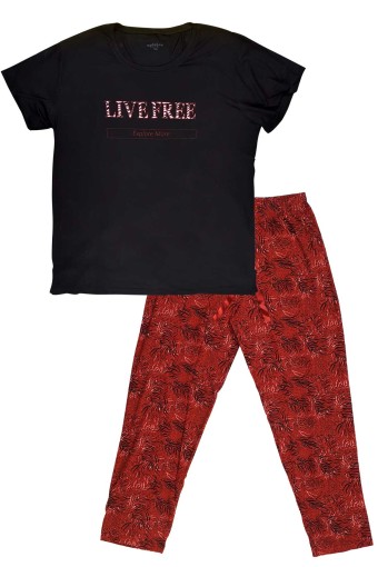 AYDOĞAN - Aydoğan Kısa Kollu Pijama Takımı Büyük Beden Viskon Bisiklet Yaka (1)