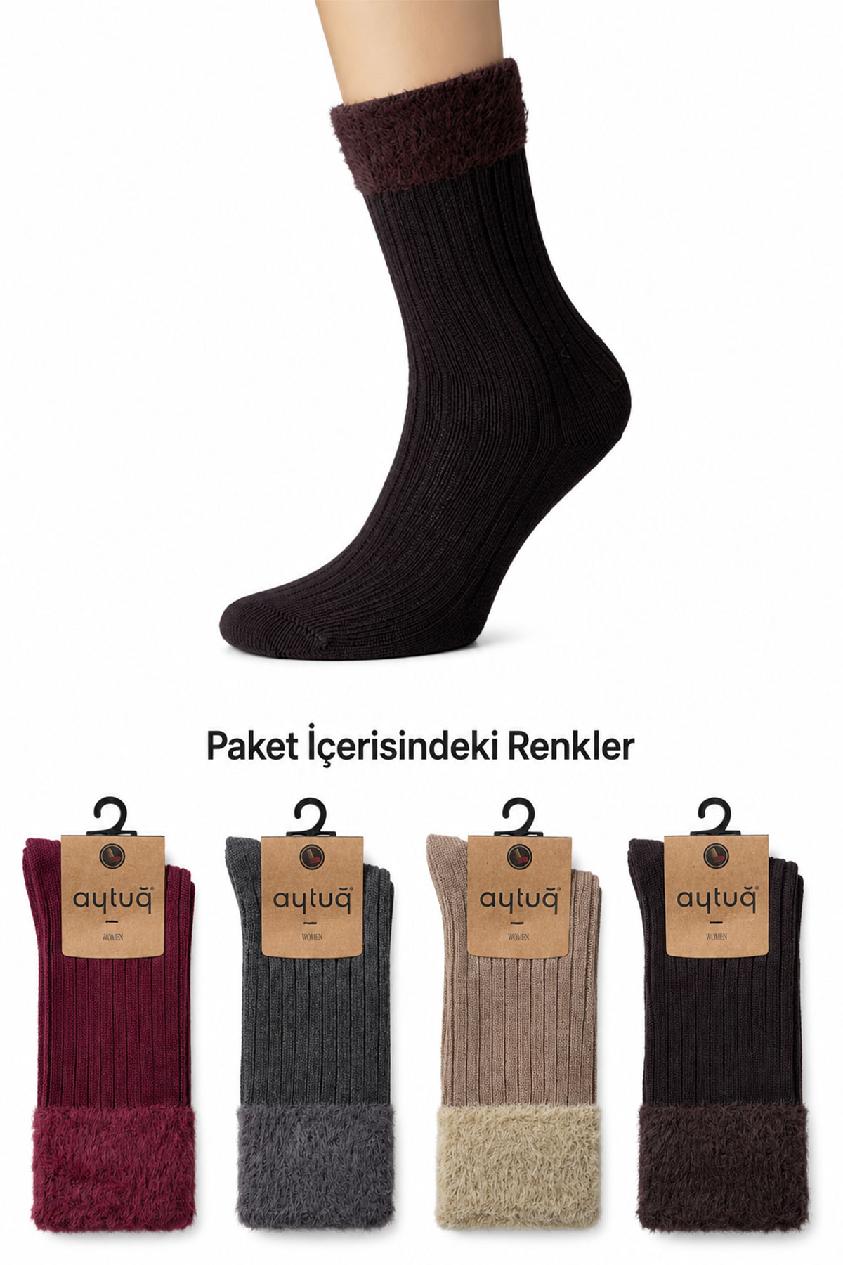 Aytuğ Bambu Kadın Soket Çorap Desen 8 - Thumbnail