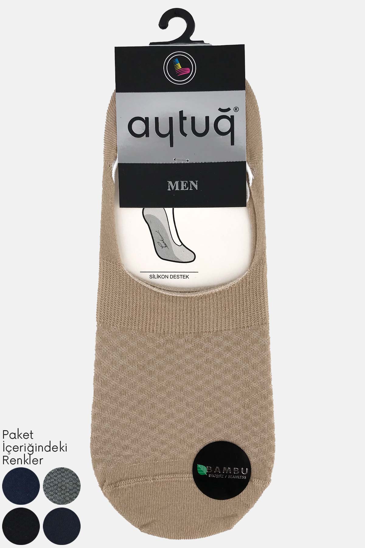 Aytuğ Erkek Babet Çorap Bambu Desenli - Thumbnail