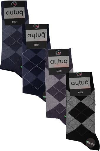 AYTUĞ - Aytuğ Erkek Baklava Desenli Soket Çorap Bambu