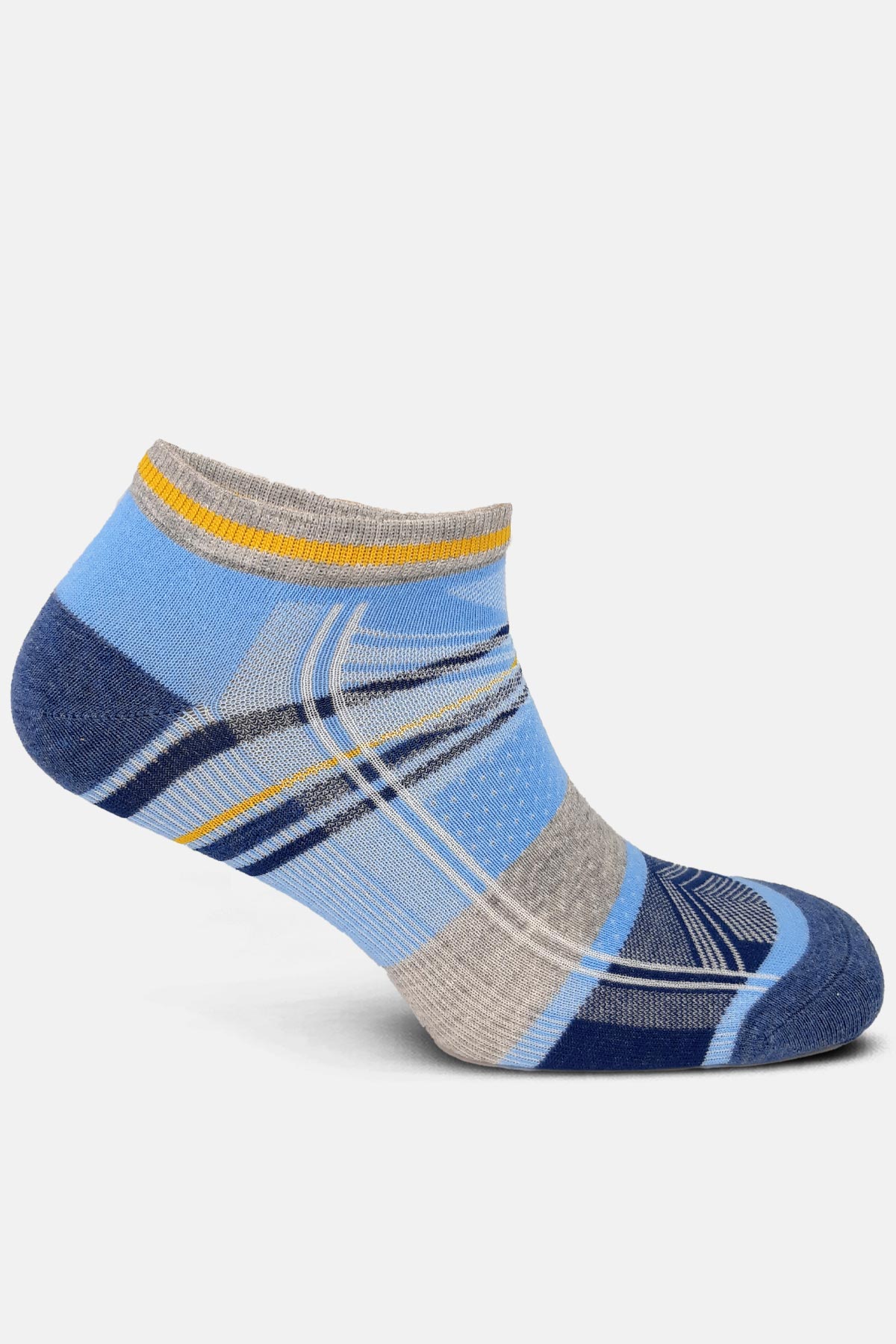 Aytuğ Erkek Çizgi Desenli Dikişsiz Patik Çorap Penye - Thumbnail