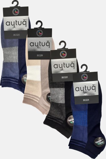 AYTUĞ - Aytuğ Erkek Desenli Patik Çorap Modal Tencel