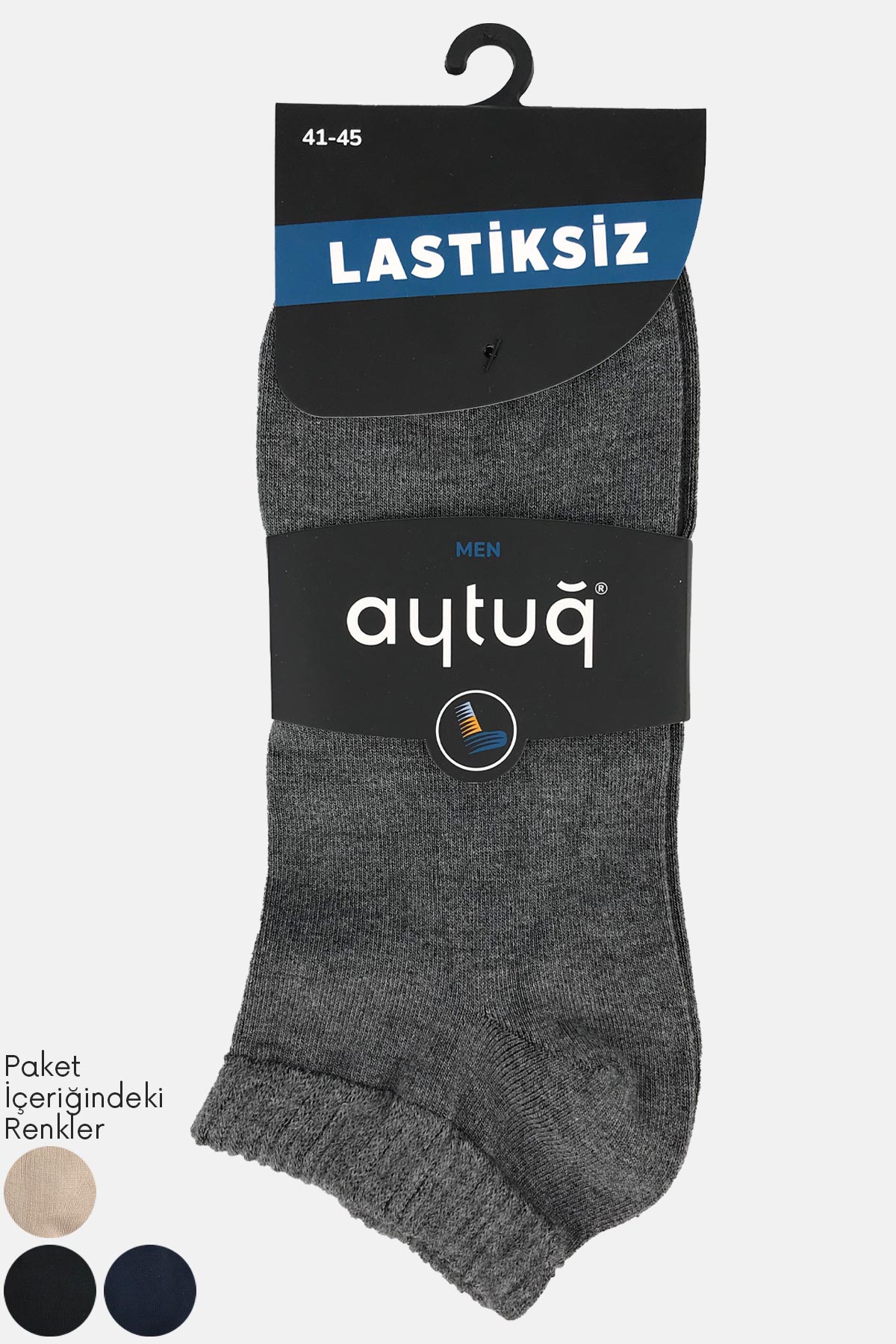 Aytuğ Erkek Lastiksiz Diyabetik Patik Çorap Bambu - Thumbnail