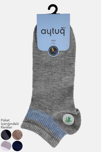 AYTUĞ - Aytuğ Erkek Patik Çorap Çizgi Desenli Bambu