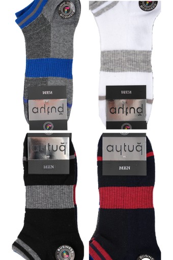 AYTUĞ - Aytuğ Erkek Renk Desenli Dikişsiz Patik Çorap Penye (1)