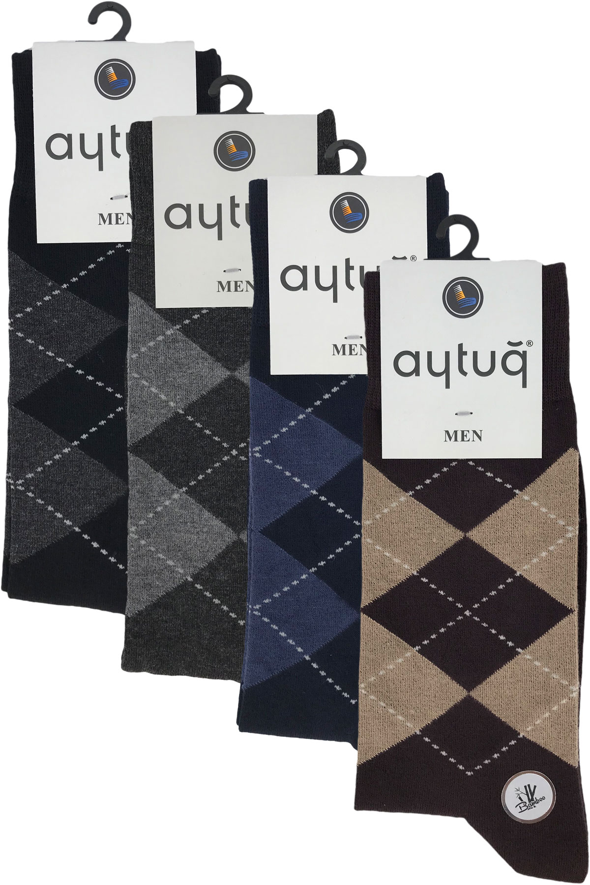 Aytuğ Erkek Soket Çorap Dikişsiz Bambu Desen 1 - Thumbnail