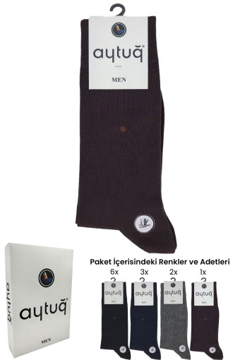 AYTUĞ - Aytuğ Erkek Soket Çorap Dikişsiz Bambu Desen 10 (1)