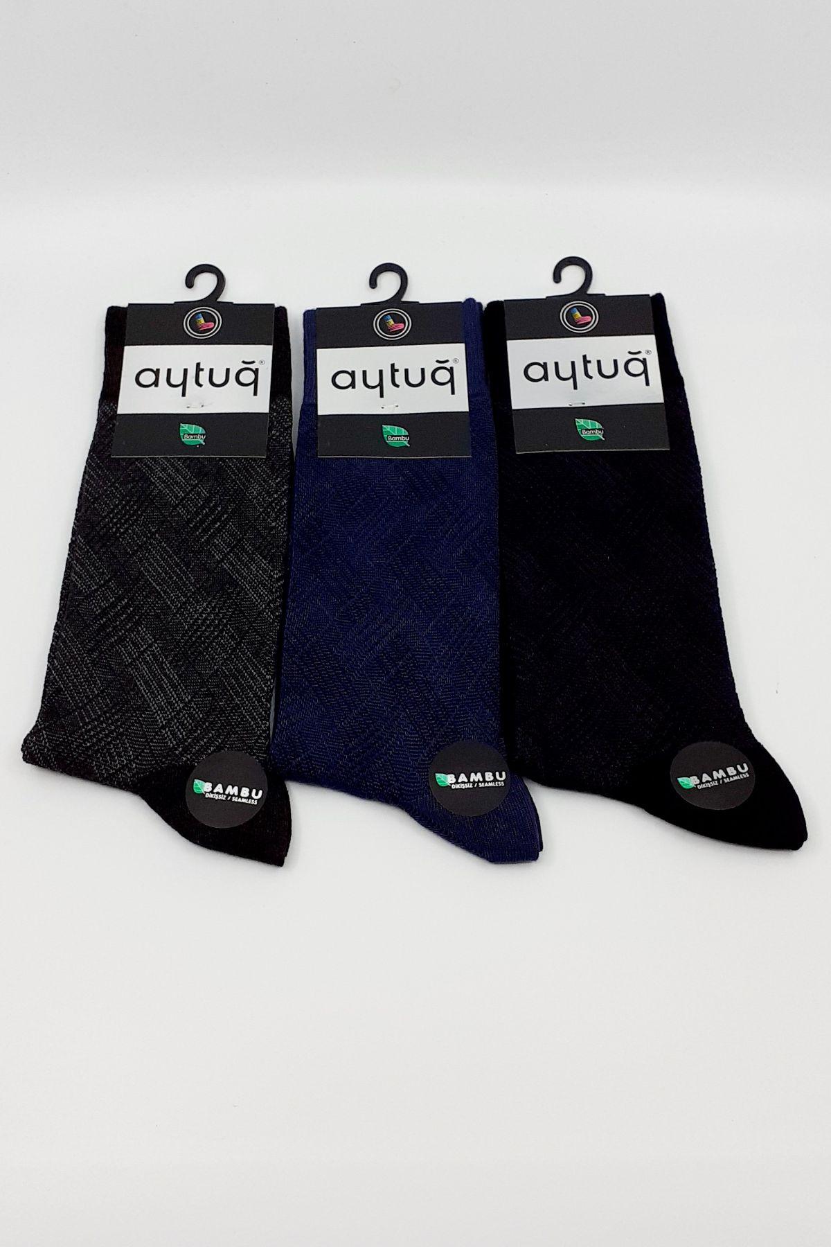 Aytuğ Erkek Soket Çorap Dikişsiz Bambu Desen 12 - Thumbnail