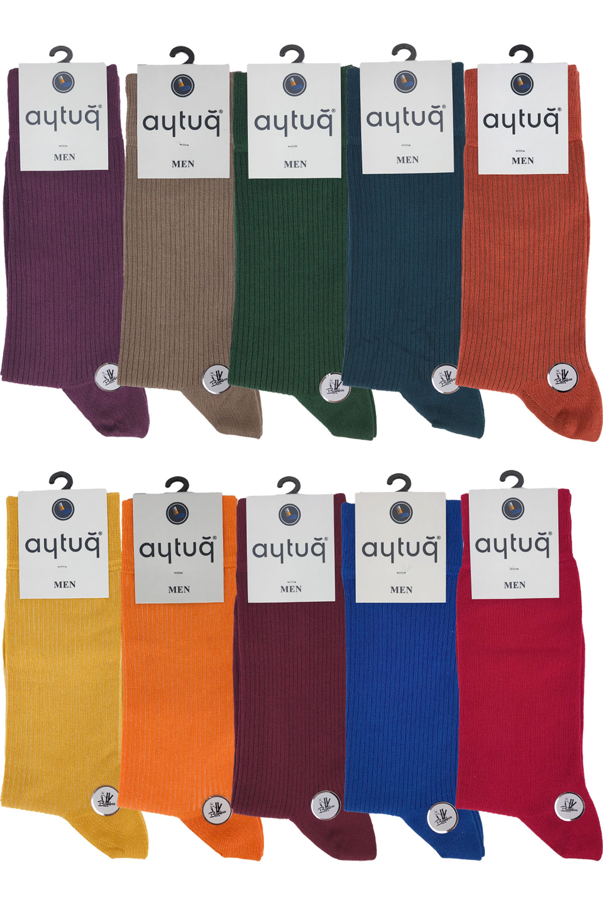 Aytuğ Erkek Soket Çorap Dikişsiz Bambu Riply - Thumbnail