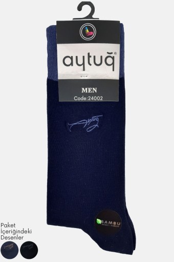 AYTUĞ - Aytuğ Erkek Soket Çorap Likralı Dikişsiz Bambu Nakışlı