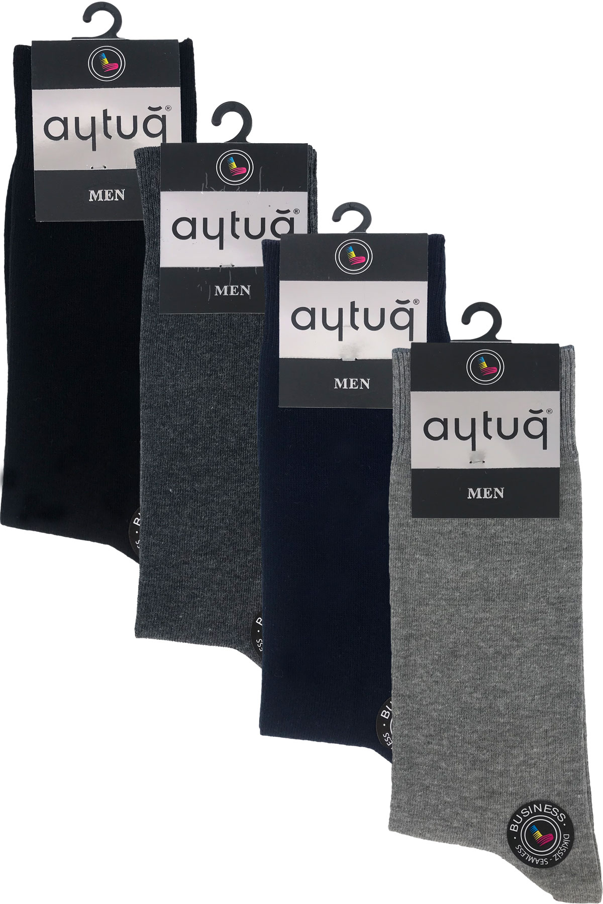 Aytuğ Erkek Soket Çorap Likralı Dikişsiz Düz Pamuklu - Thumbnail