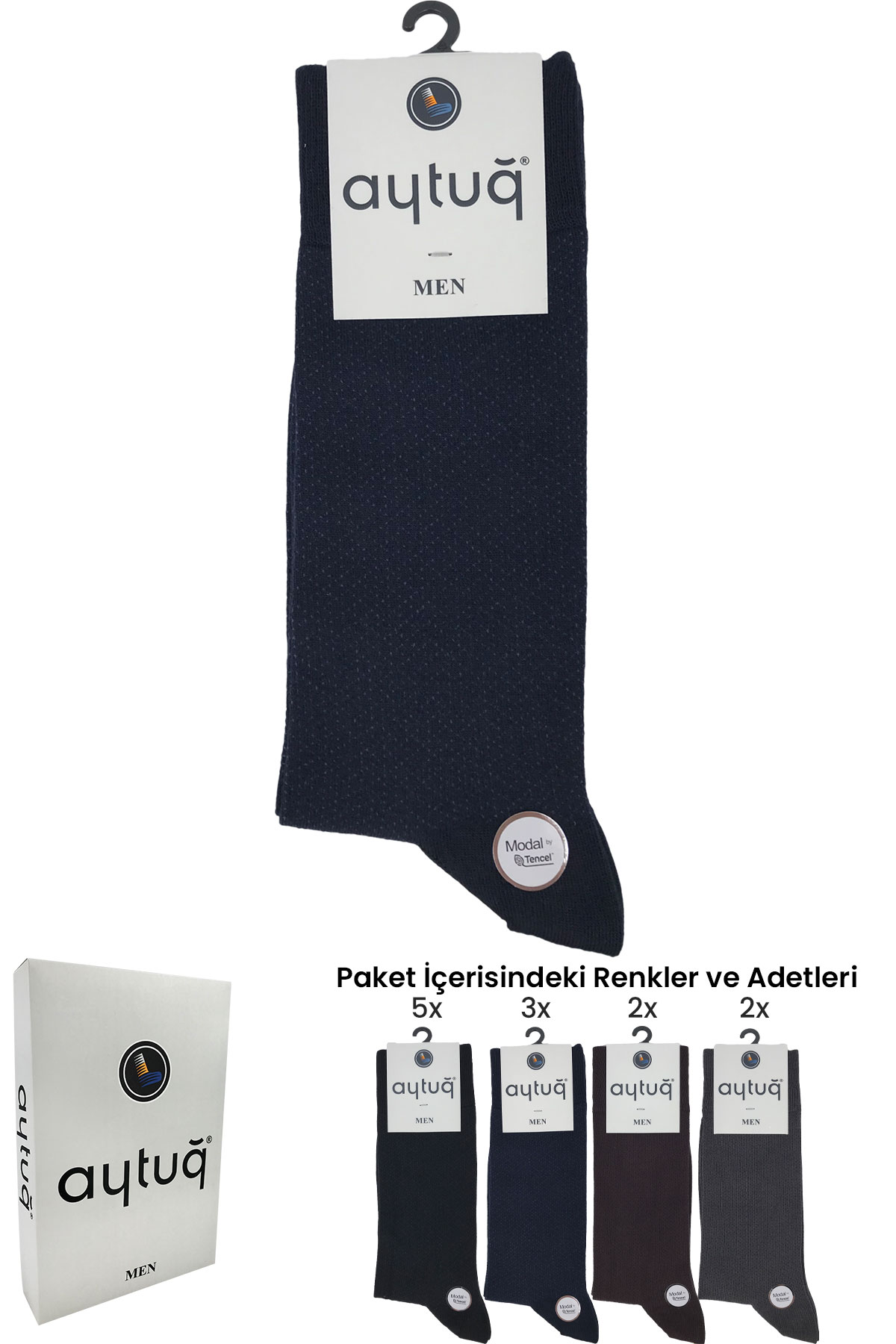 Aytuğ Erkek Soket Çorap Likralı Dikişsiz Modal Desen 11 - Thumbnail