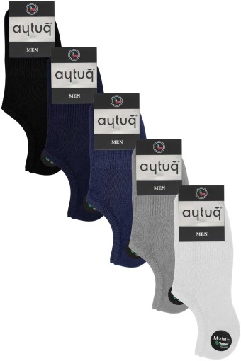 AYTUĞ - Aytuğ Erkek Tabanı Yazılı Sneaker Çorap Modal Tencel (1)