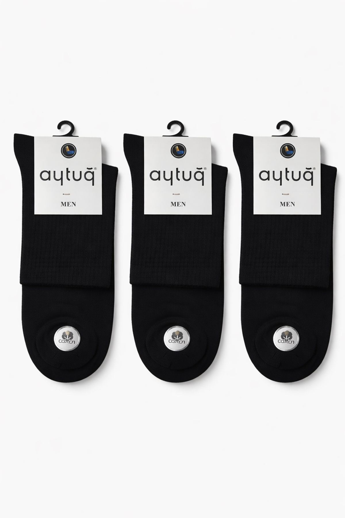 Aytuğ Erkek Yarım Konç Çorap Pamuklu Business Düz - Thumbnail