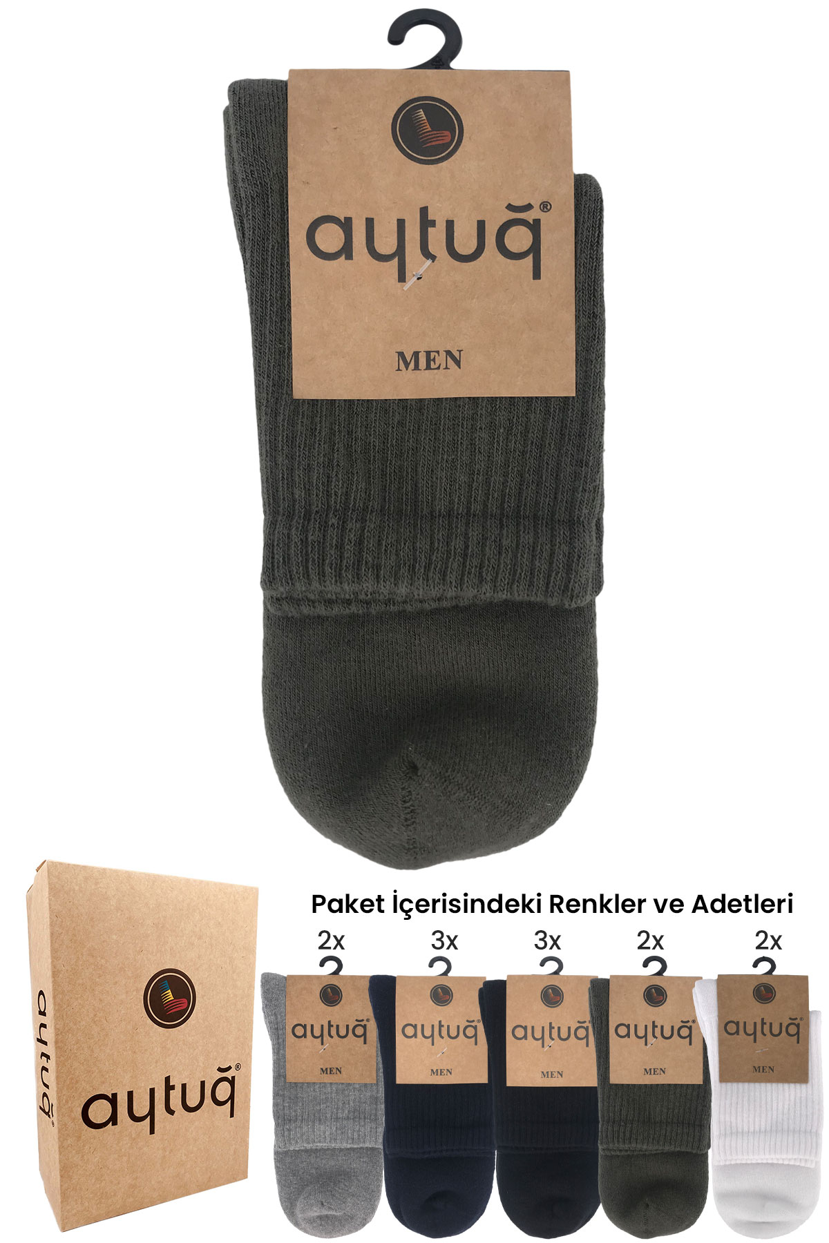 Aytuğ Erkek Yarım Konç Çorap Havlu - Thumbnail