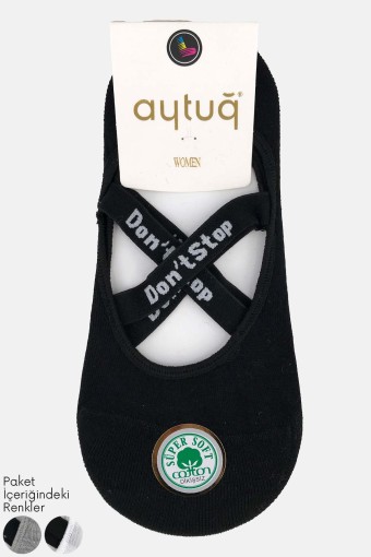 AYTUĞ - Aytuğ Kadın Babet Çorap Pamuklu Don't Stop Desen 2