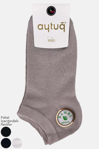 AYTUĞ - Aytuğ Kadın Dikişsiz Düz Patik Çorap Bambu