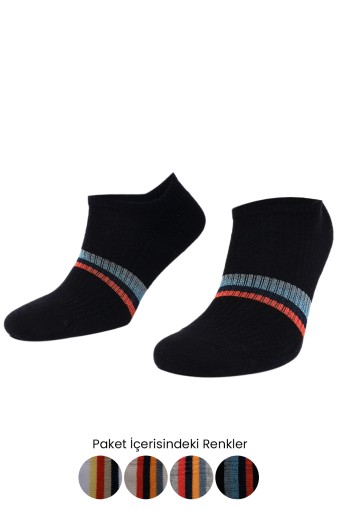 AYTUĞ - Aytuğ Kadın Patik Çorap Çizgi Desenli Dikişsiz