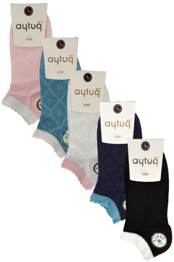 AYTUĞ - Aytuğ Kadın Patik Çorap Dikişsiz Bambu Desen 6 (1)